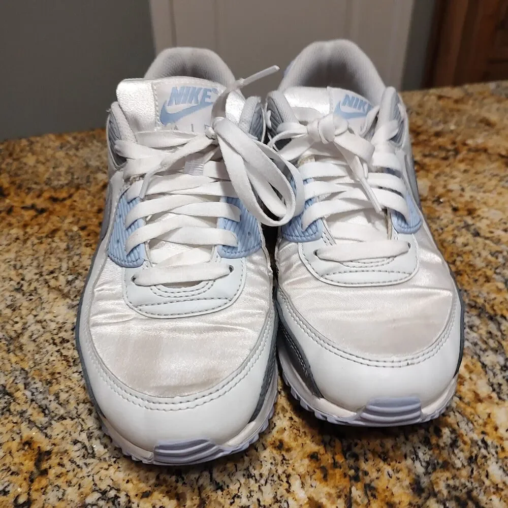 Nike Air Max 90 White Cobalt Bliss Blue Photon Dust FB8570-100 Women's Sz US 9